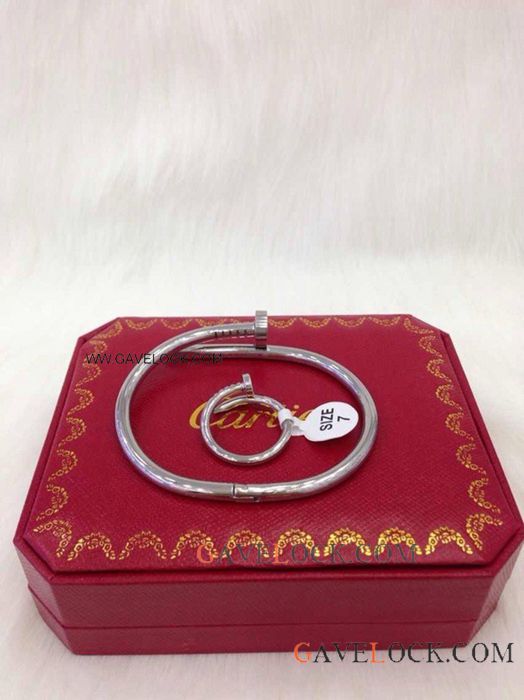 Sliver Steel Cartier Nail Replica Bracelet & Ring Set Sliver Steel Cartier Nail Replica Bracelet & Ring Set